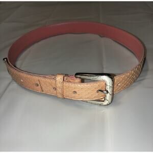 The Ritz Pink Genuine Snake Skin Belt - Women's Size M/L
